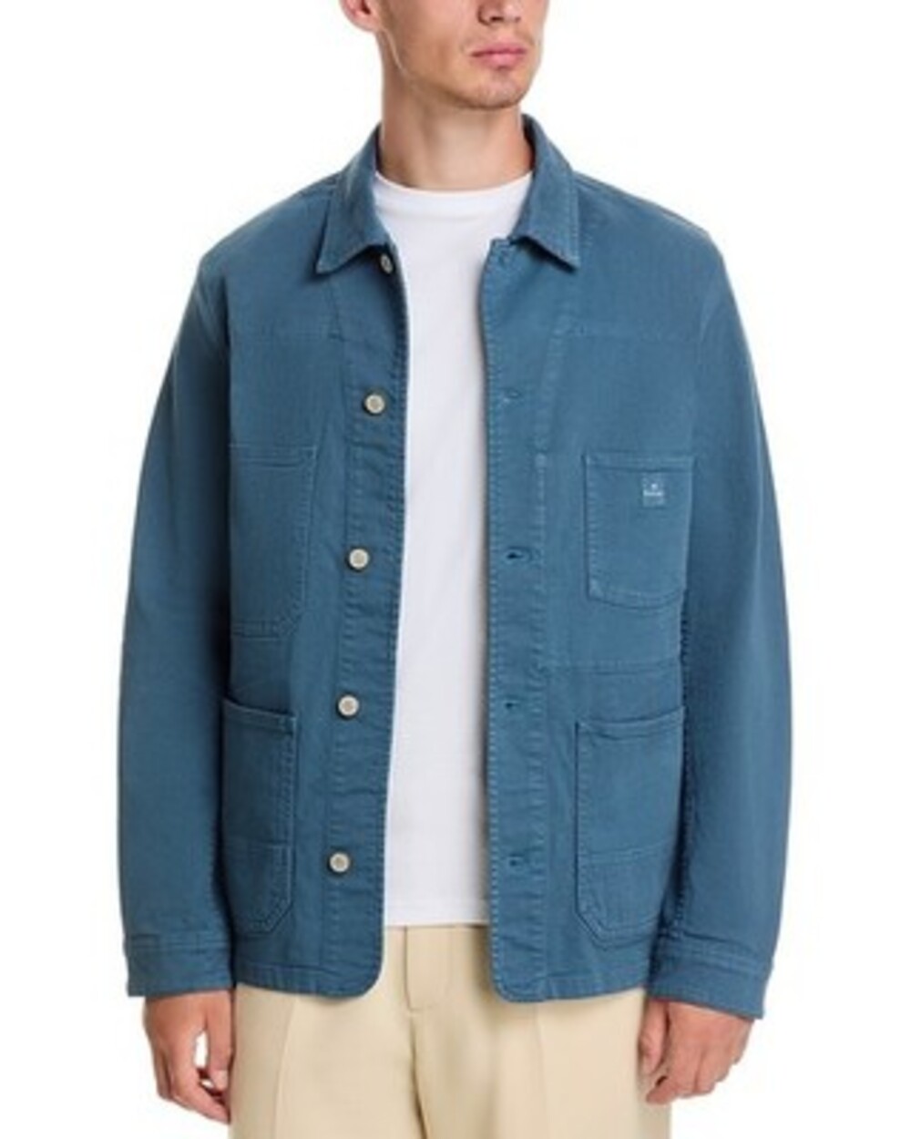PS Paul Smith Chore Jacket Men's XXL Petrol Blue Patch Pockets Long Sleeve